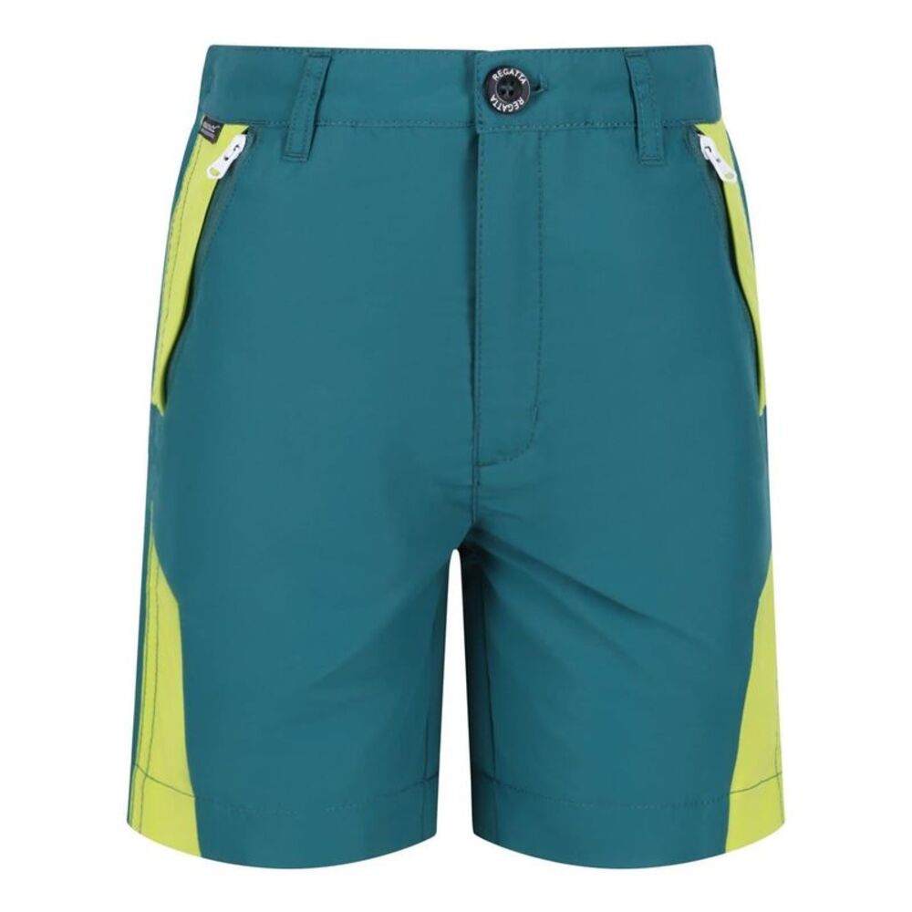 Regatta Childrens/Kids Sorcer Colour Block Shorts / Pacific Green/Bright Kiwi